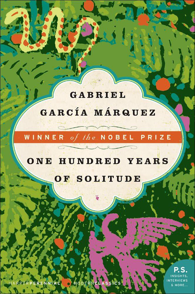 Book cover of One Hundred Years of Solitude by Gabriel García Márquez for book review